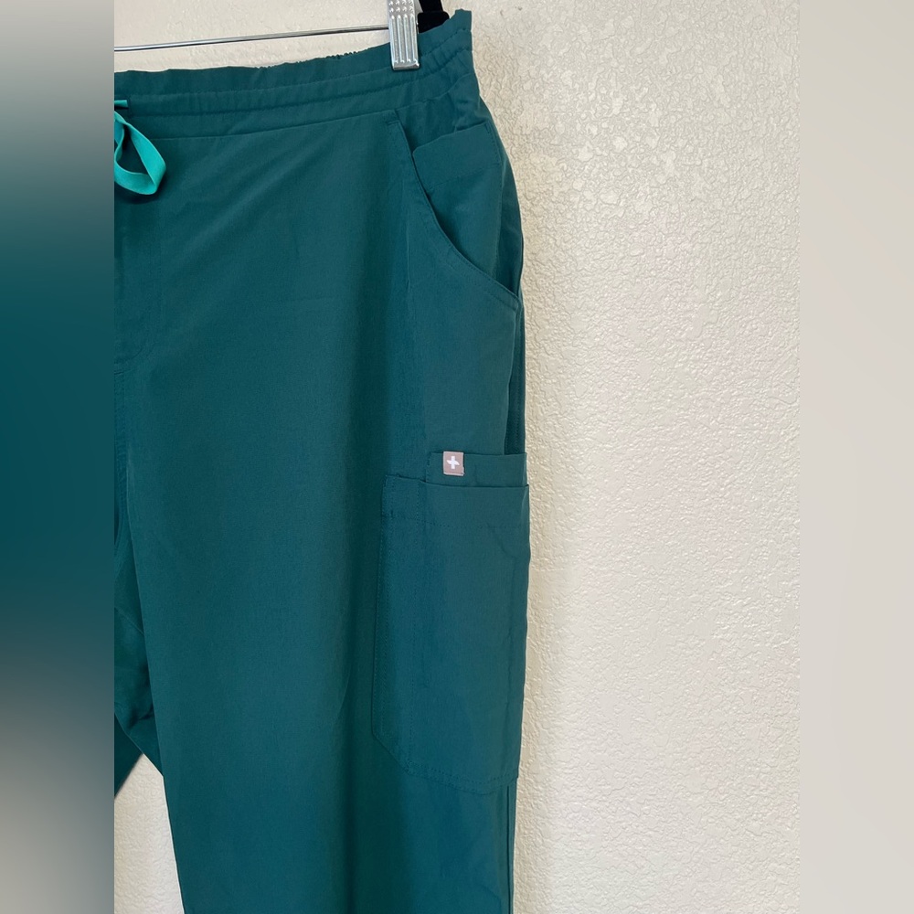 FIGS Technical Collection Scrub Pants Teal Green Elastic Drawstring Medical XL/T - Picture 2 of 7